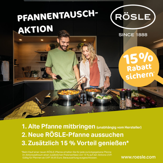 Rösle Pfannentausch Aktion 15% zusätzlich