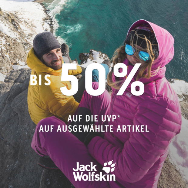 Jack Wolfskin 50% auf die UVP auf ausgewählte Artikel