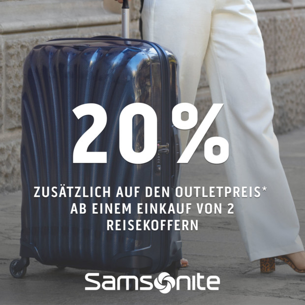 Summer Sale25 Samsonite 20% Rabatt ab einem Einkauf von 2 Koffern