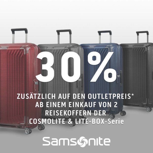 Samsonite 30% ab 2 Koffer der Cosmolite oder Lite-Box-Serie