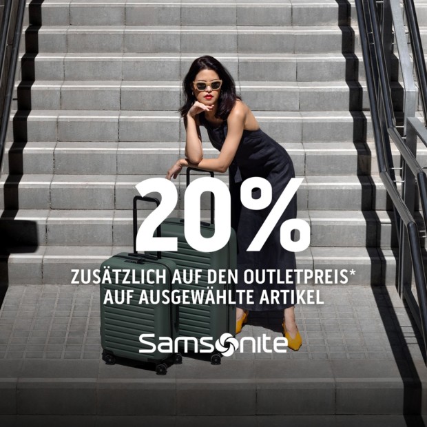 Samsonite 20 % zusätzlich auf den Outletpreis auf ausgewählte Artikel