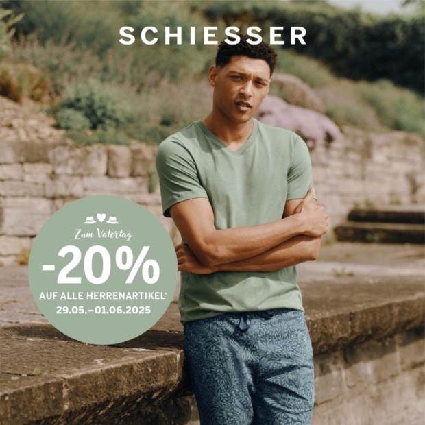 Schiesser 20% zusätzlich auf alle Herrenartikel