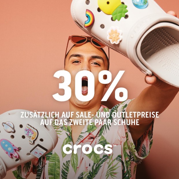 Crocs 30% zusätzlich auf das 2. Paar Schuhe (A)