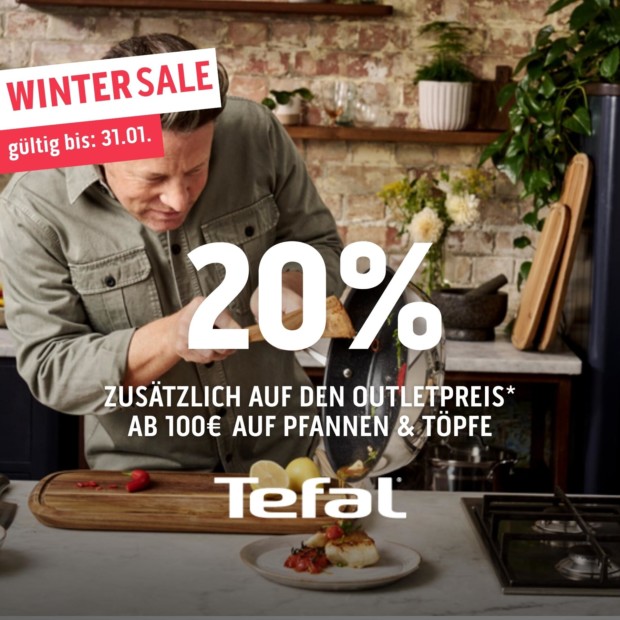 Tefal 20% ab 100€ auf Pfannen und Töpfe WS 26