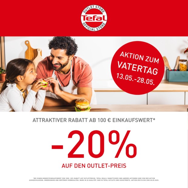 Tefal 20% zusätzlich ab 100€ - Mens Week