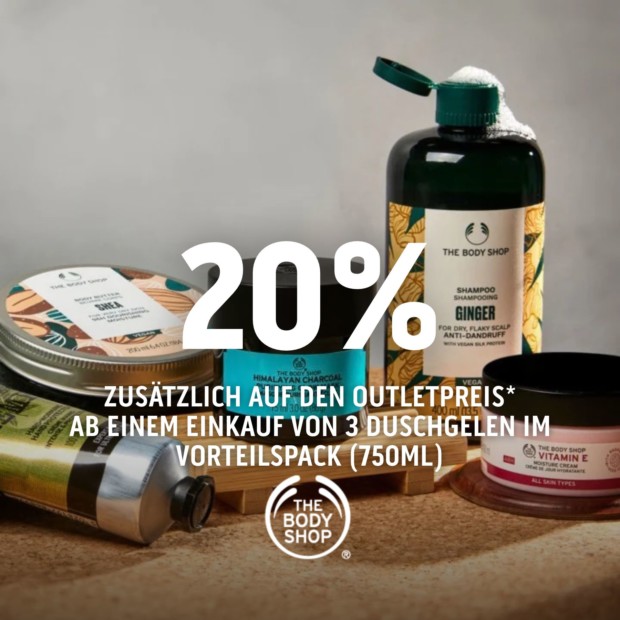 The Body Shop 20% zusätzlich auf den Outletpreis auf 3 Duschgele  - VOS (A)
