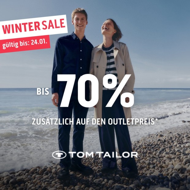 Tom Tailor bis zu 70% auf den Outletpreis - WS 26 (A)