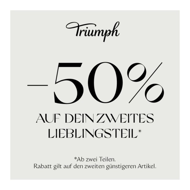 Triumph 50% auf den günstigeren Artikel ab 2 Artikel