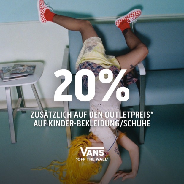 Vans 20% auf Kinderbekleidung und Kinderschuhe