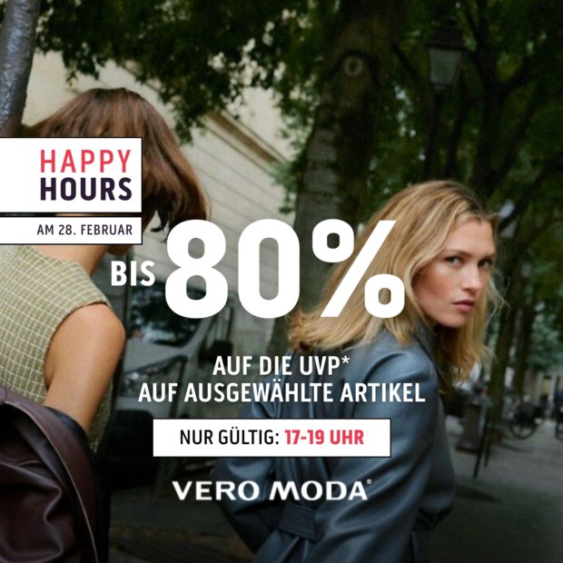 Vero Moda bis 80% auf die UVP auf ausgewählte Artikel - Happy Hours (A)