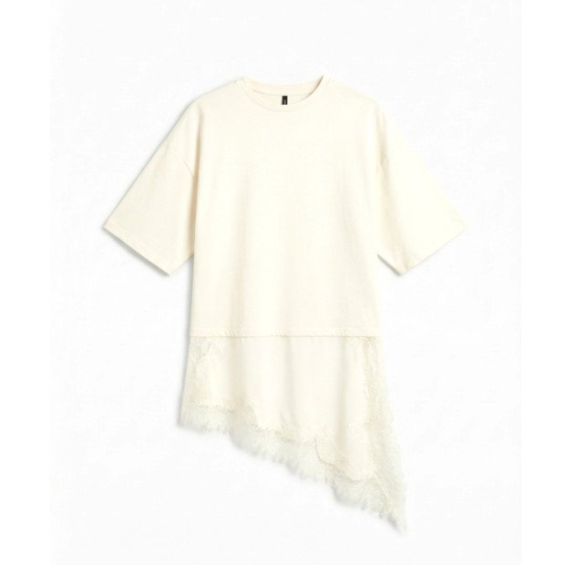 Oversize Lace Detail Tee
