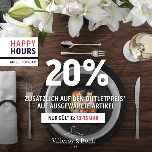 Villeroy & Boch 20% zusätzlich auf den Outletpreis - Happy Hours (A)