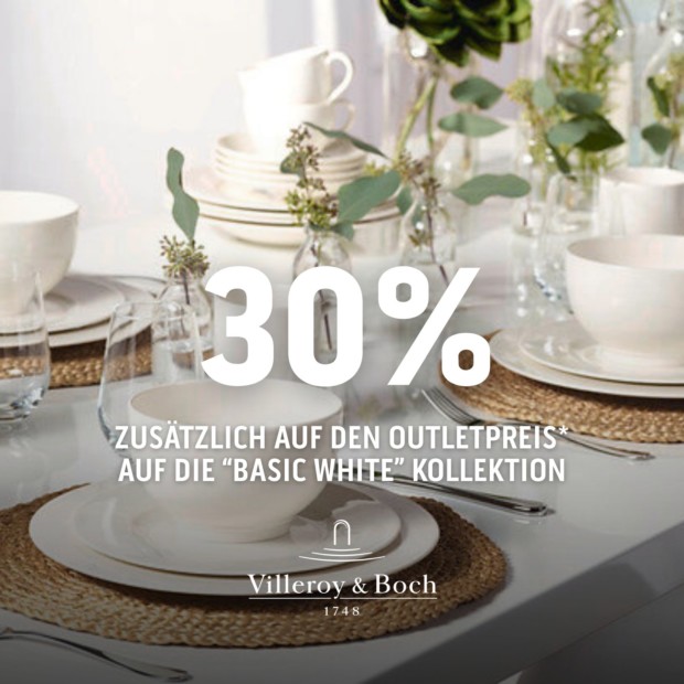 Villeroy & Boch 30% auf Basic White (A)