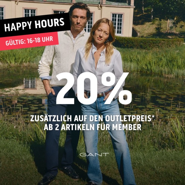Gant 20% zusätzlich ab 2 Artikeln-Happy Hours (A)
