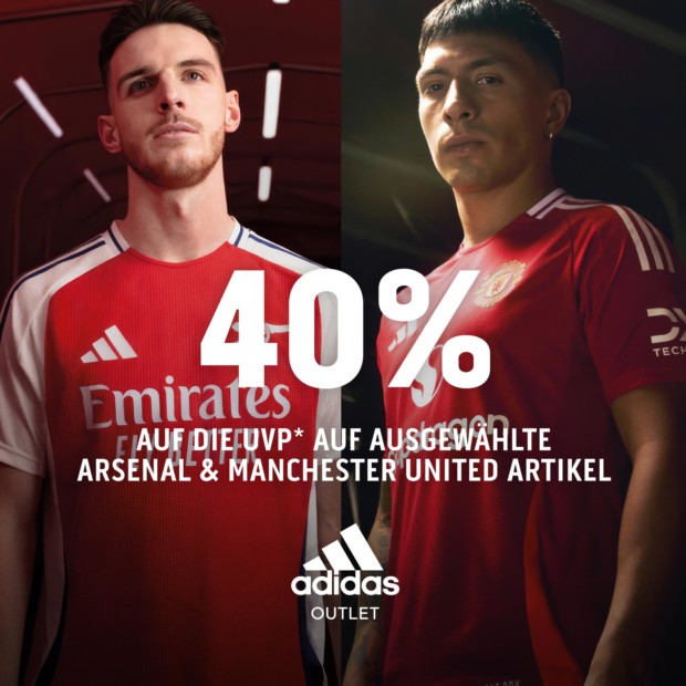 Adidas 40% auf die UVP auf ausgewählte Arsenal & Manchester United Artikel