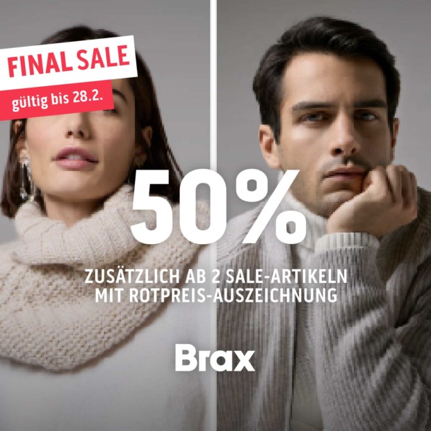 Brax 50% zusätzlich auf ausgewählte Sale-Artikel FS26
