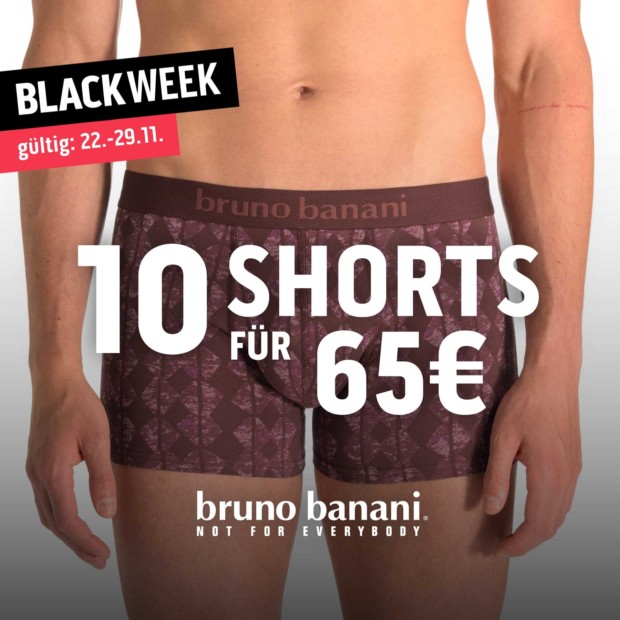 Bruno Banani Herren Shorts 10 für 65€ - BW (A)