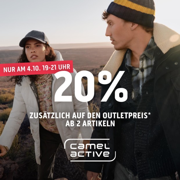 Camel Active 20% ab 2 Artikel - Happy Hour 19-21 Uhr (A)