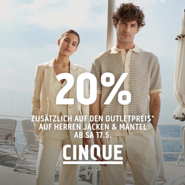 Cinque 20% zusätzlich auf Herren Jacken und Mäntel - Mens Week