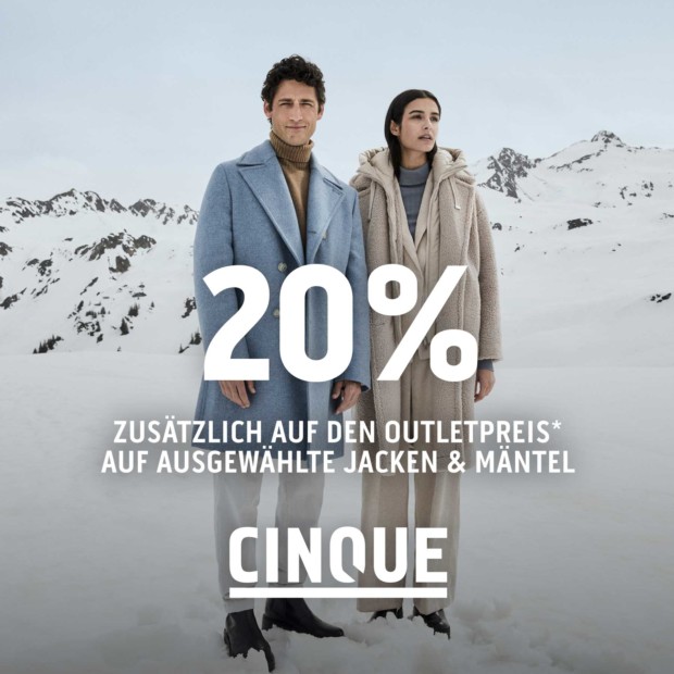 Cinque 20% auf ausgewählte Jacken und Mäntel (A)