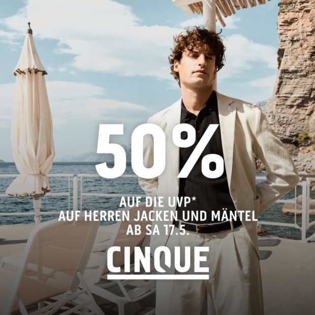 Cinque 50% auf die UVP auf Herren Jacken und Mäntel - Mens Week