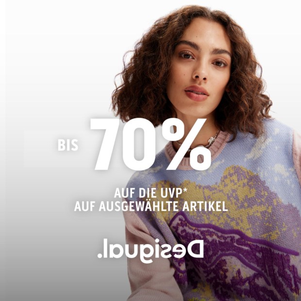 Desigual bis zu 70% auf die UVP auf ausgewählte Artikel
