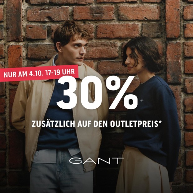 Gant 30% - Happy Hour 17-19 Uhr (A)