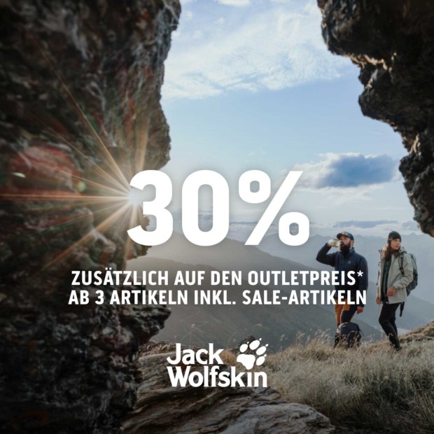 Jack Wolfskin 20% zusätzlich ab 2 Artikeln und 30% zusätzlich ab 3 Artikeln (A)