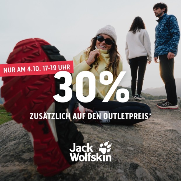 Jack Wolfskin 30% - Happy Hour 17-19 Uhr (A)