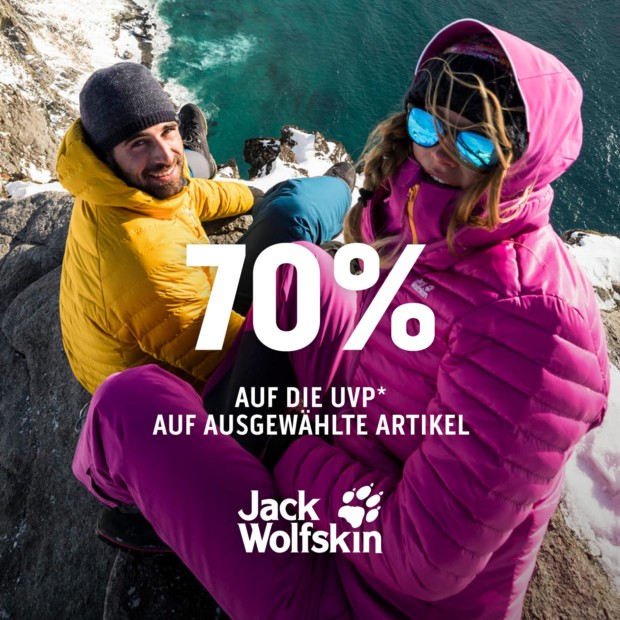 Jack Wolfskin 70% auf die UVP auf ausgewählte Artikel