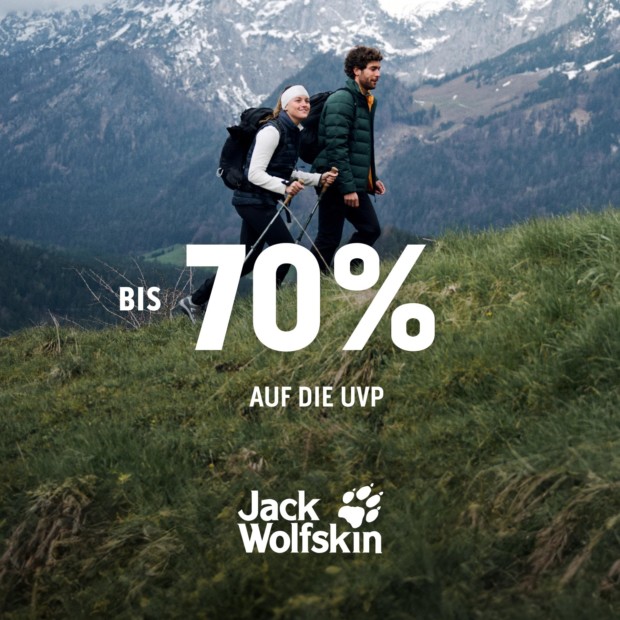 Jack Wolfskin 70% auf die UVP auf ausgewählte Artikel