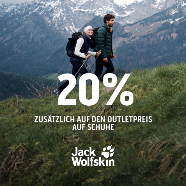 Jack Wolfskin 20% auf Schuhe April 24 (P)