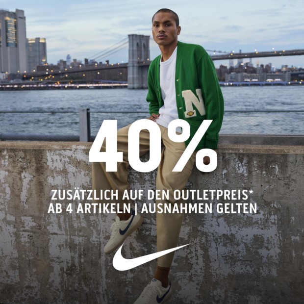Nike 40% zusätzlich ab 4 Artikeln