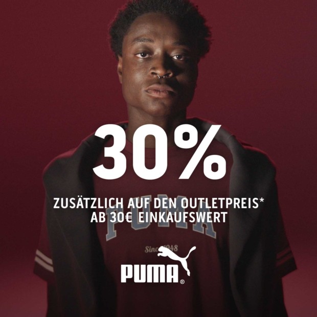 Puma 30% zusätzlich ab 30€ (A)