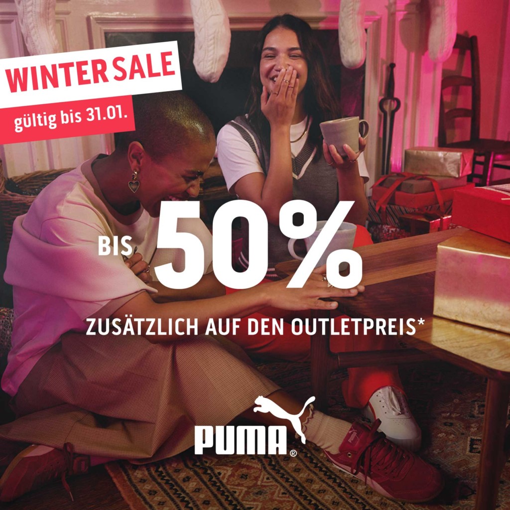 Puma bis 50% zusätzlich auf den Outletpreis