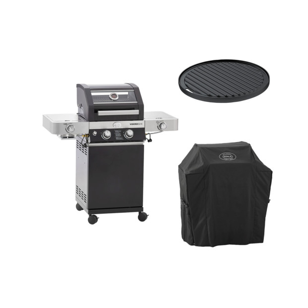 Gasgrill Station Videro G2-S inkl. Haube und Grillplatte