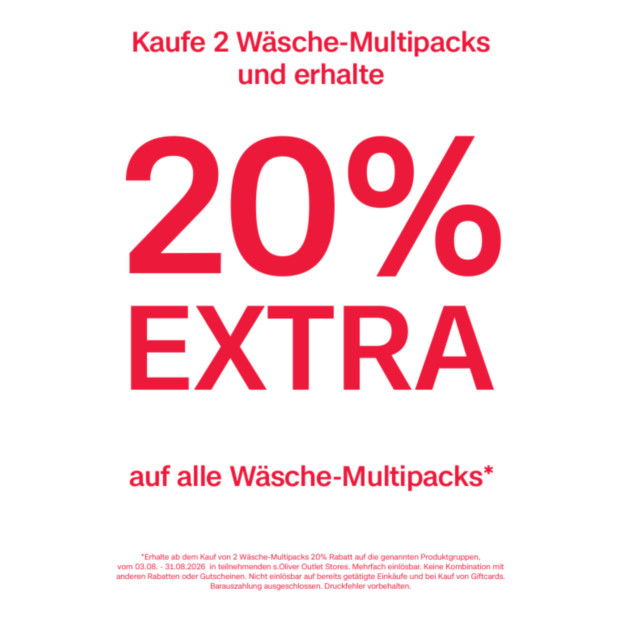 s. Oliver 20% ab 2 Wäsche Multipacks