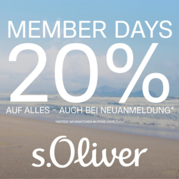 s. Oliver 20% ab 49€ für Member