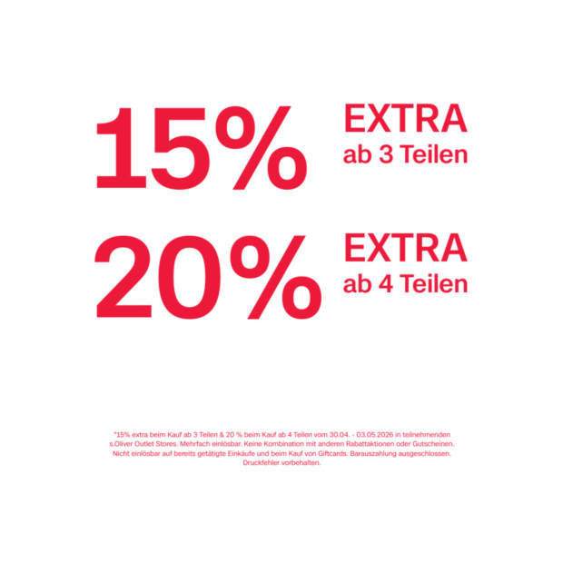 s.Oliver 20% ab 4 Artikeln, 15% ab 3 Artikeln