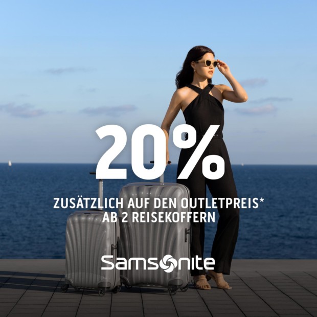 Samsonite 20% zusätzlich ab 2 Reisekoffern