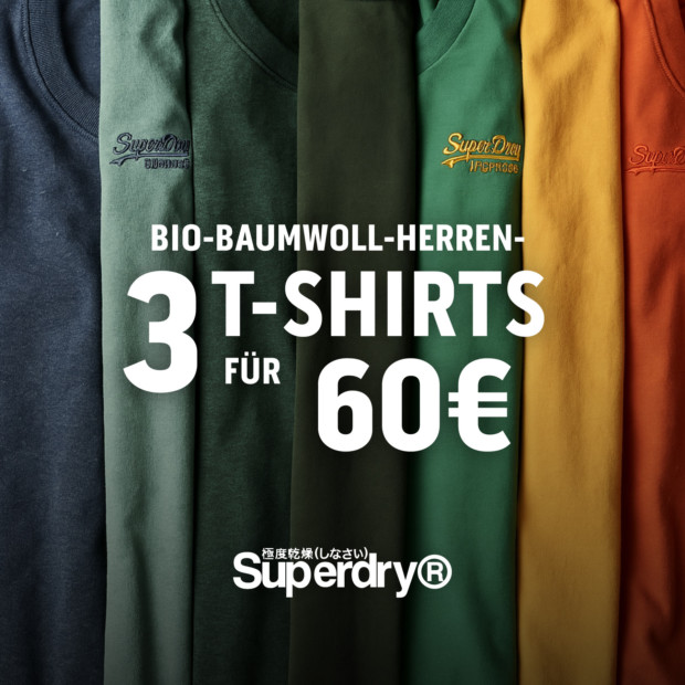 Superdry Herren T-Shirts 3 für 60€