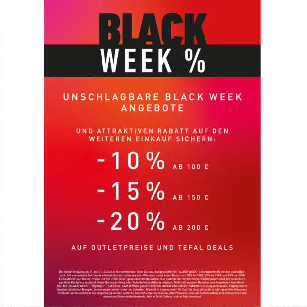 Tefal Staffelrabatte bis zu 20% BW