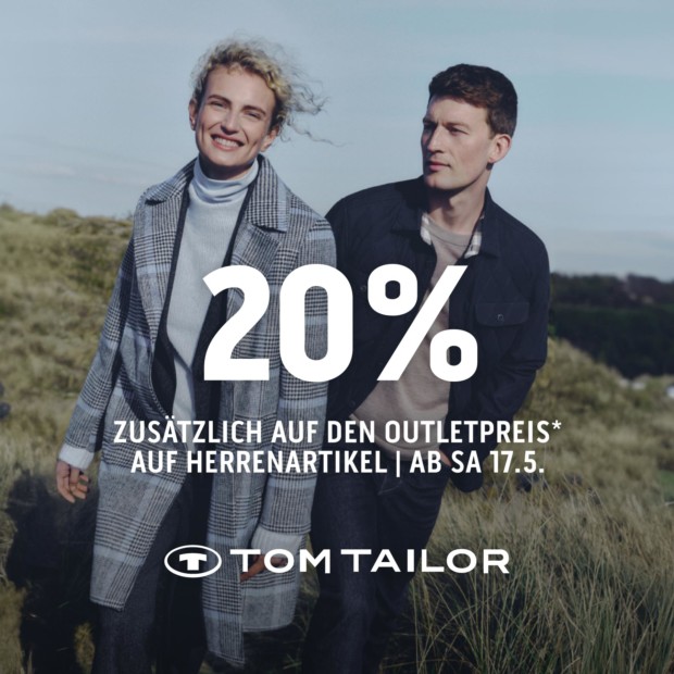 Tom Tailor 20% auf Herrenartikel - Mens Week