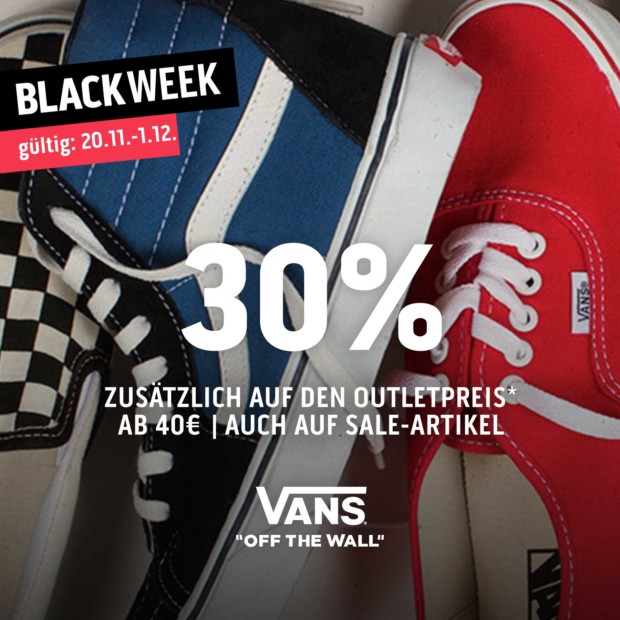 Vans 30% ab 40€ - BW (A)