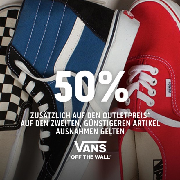 Vans 50% auf den 2. günstigeren Artikel